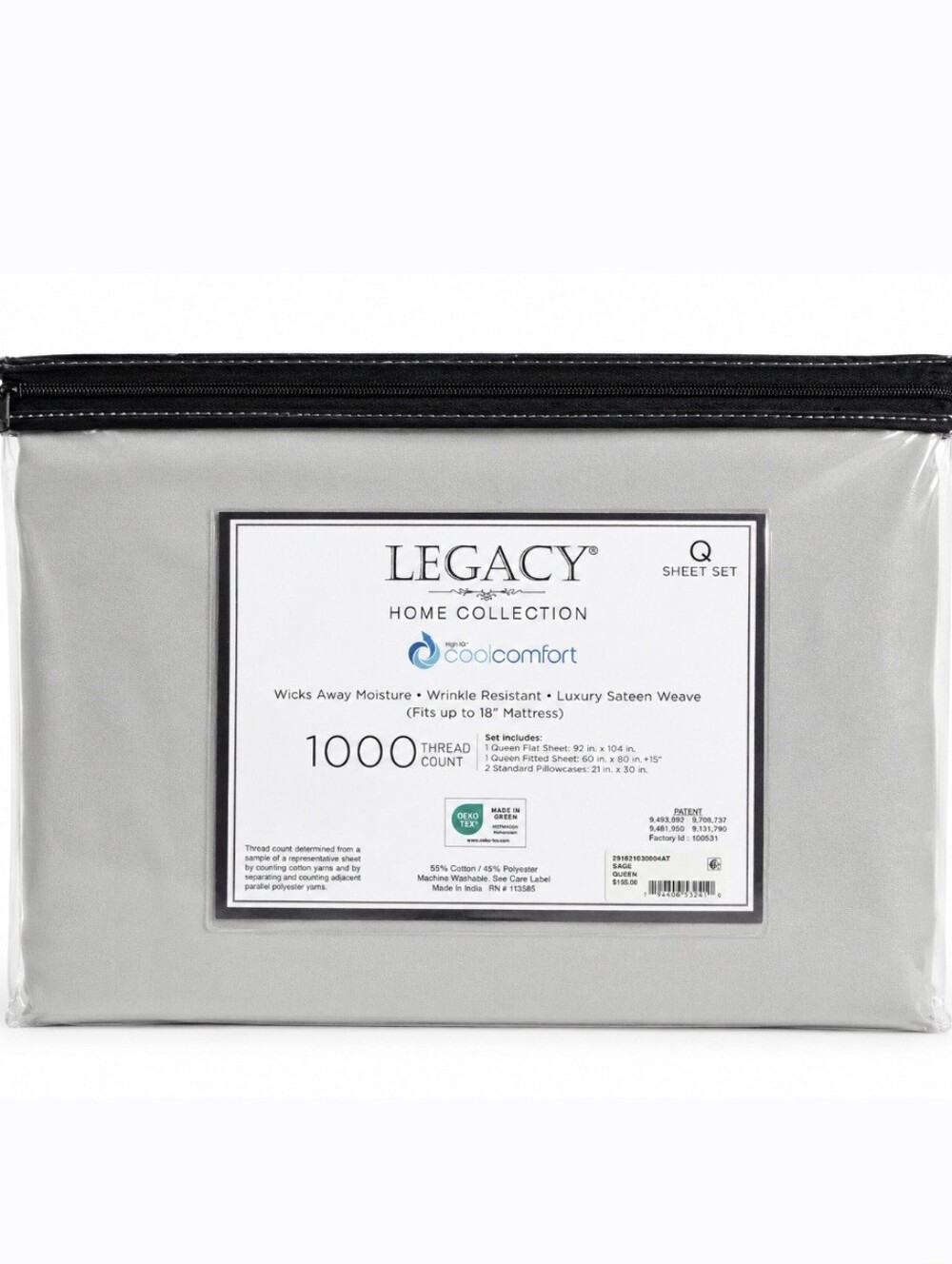 Home Collection Cool Comfort 1000 Thread Count Queen Sheet Set